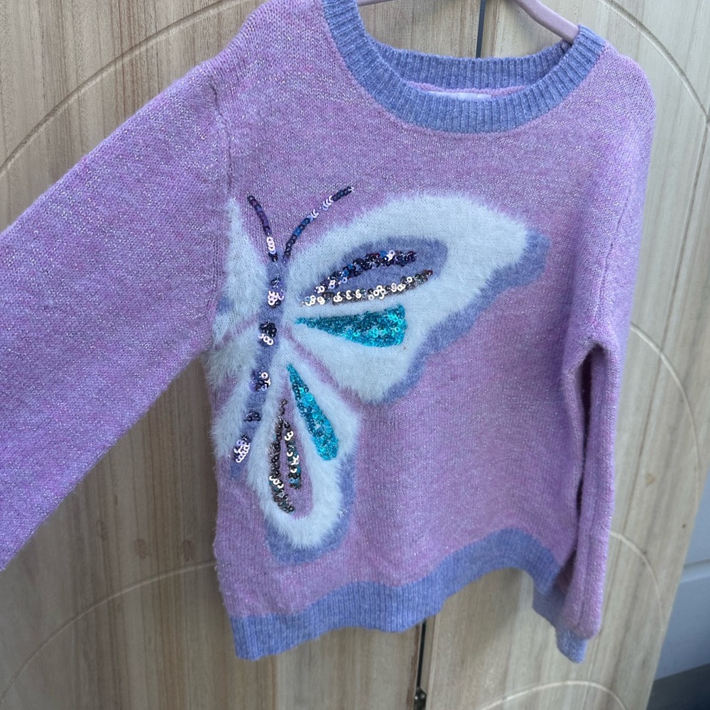 Lavender Butterfly Sweater